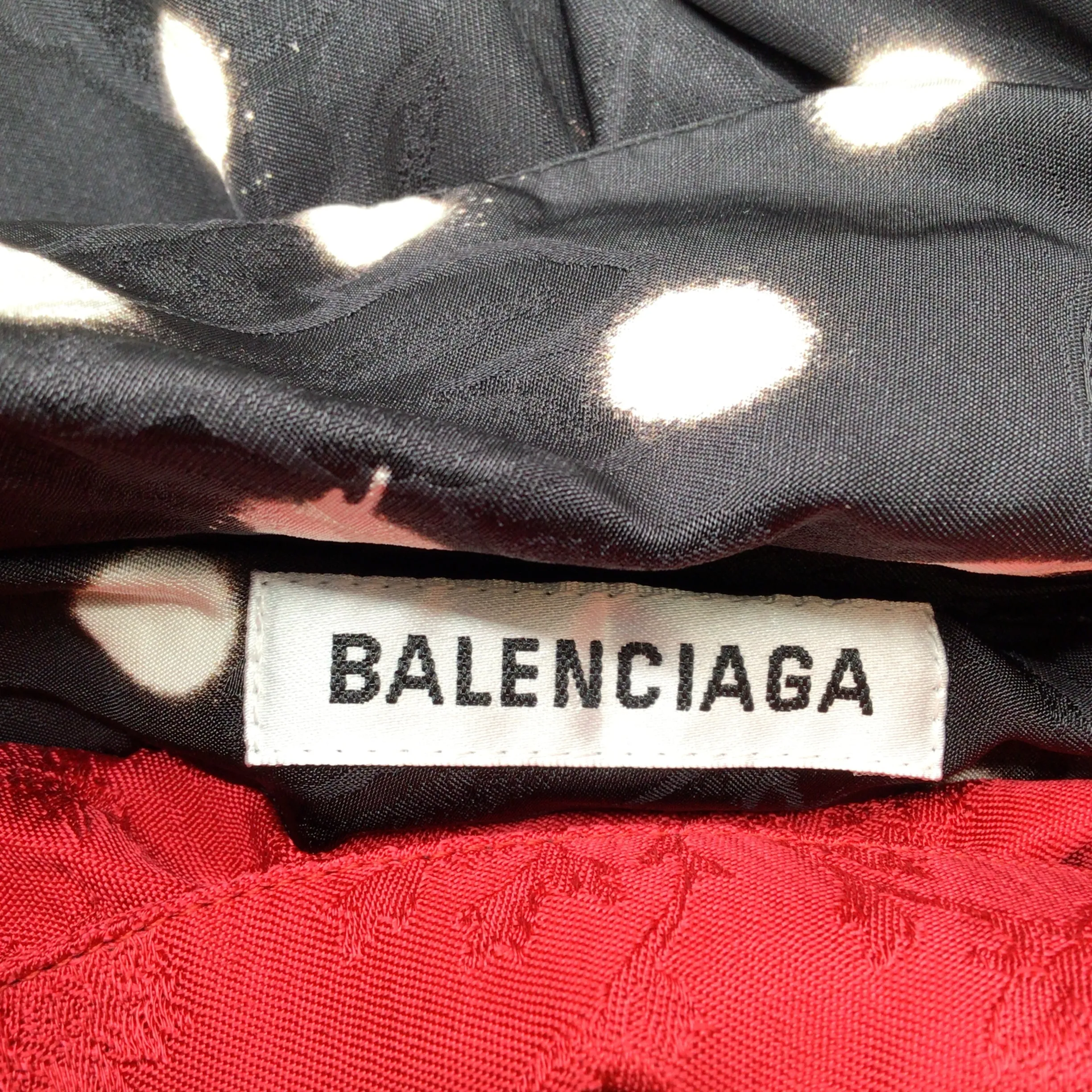 Balenciaga Black / White / Red Reversible Belted Polka Dot Dress