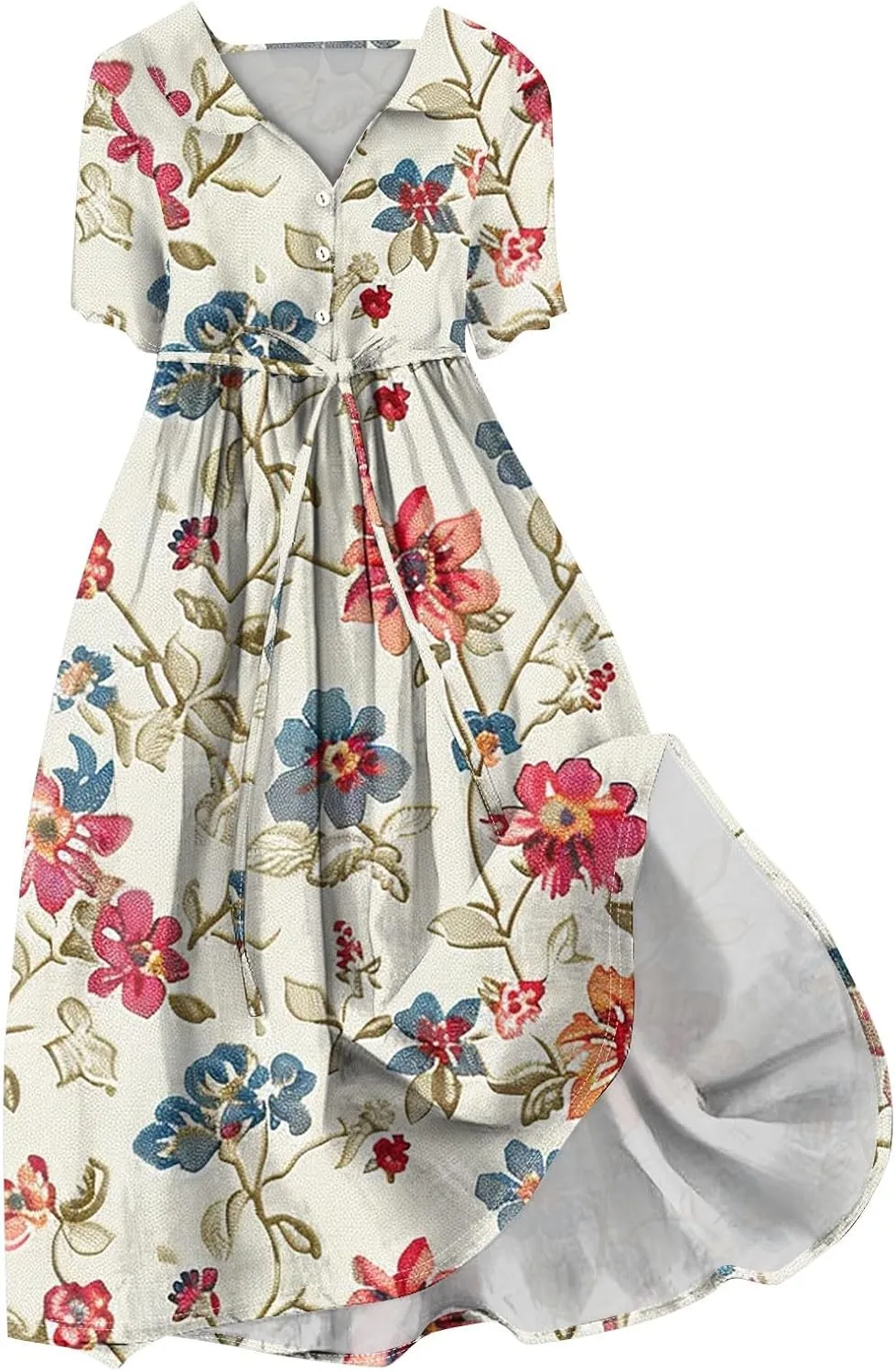 Dresses for Women 2025 Tie Swing Spring Summer Maxi Dress Short Sleeve Womens Summer