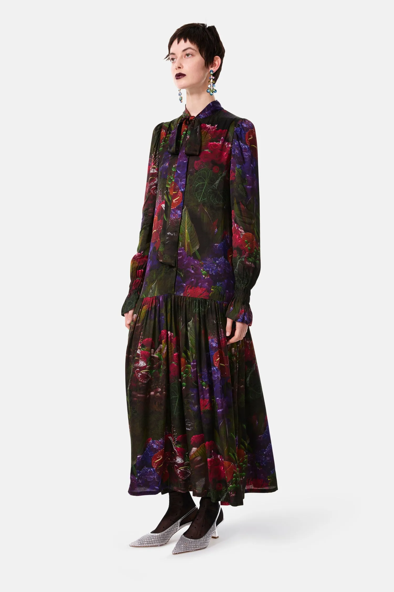 FLOWER WHISPER LONG SLEEVE DRESS