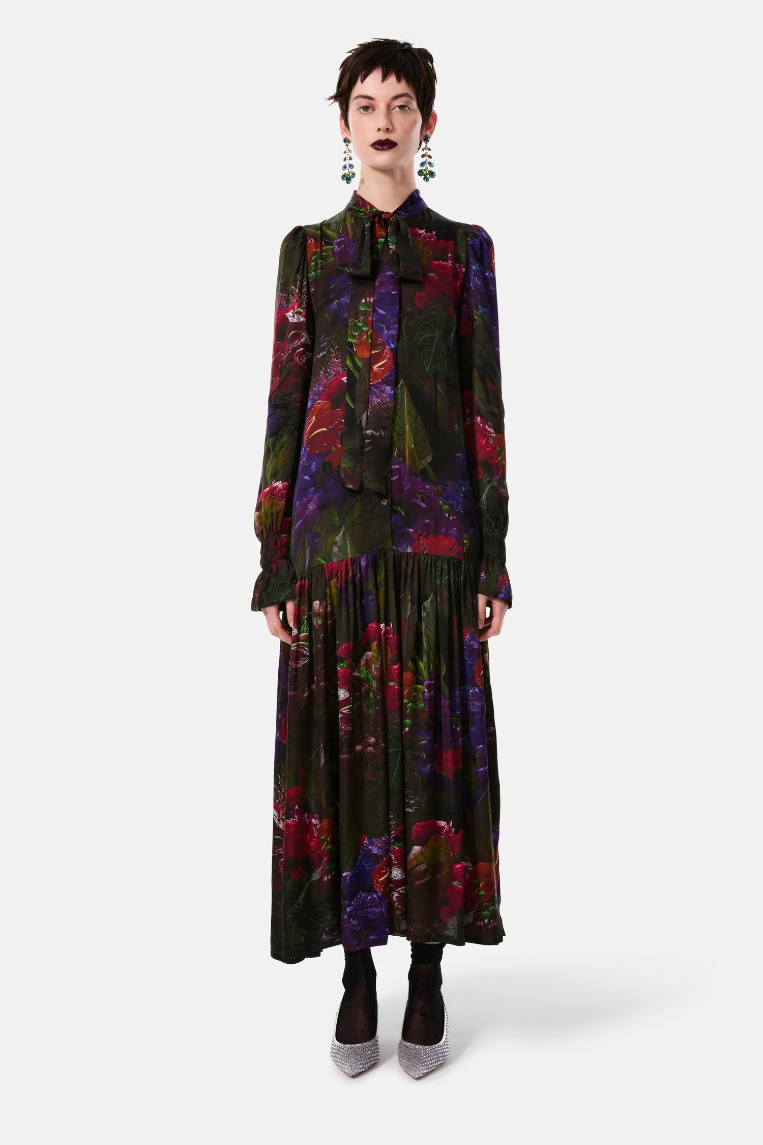 FLOWER WHISPER LONG SLEEVE DRESS