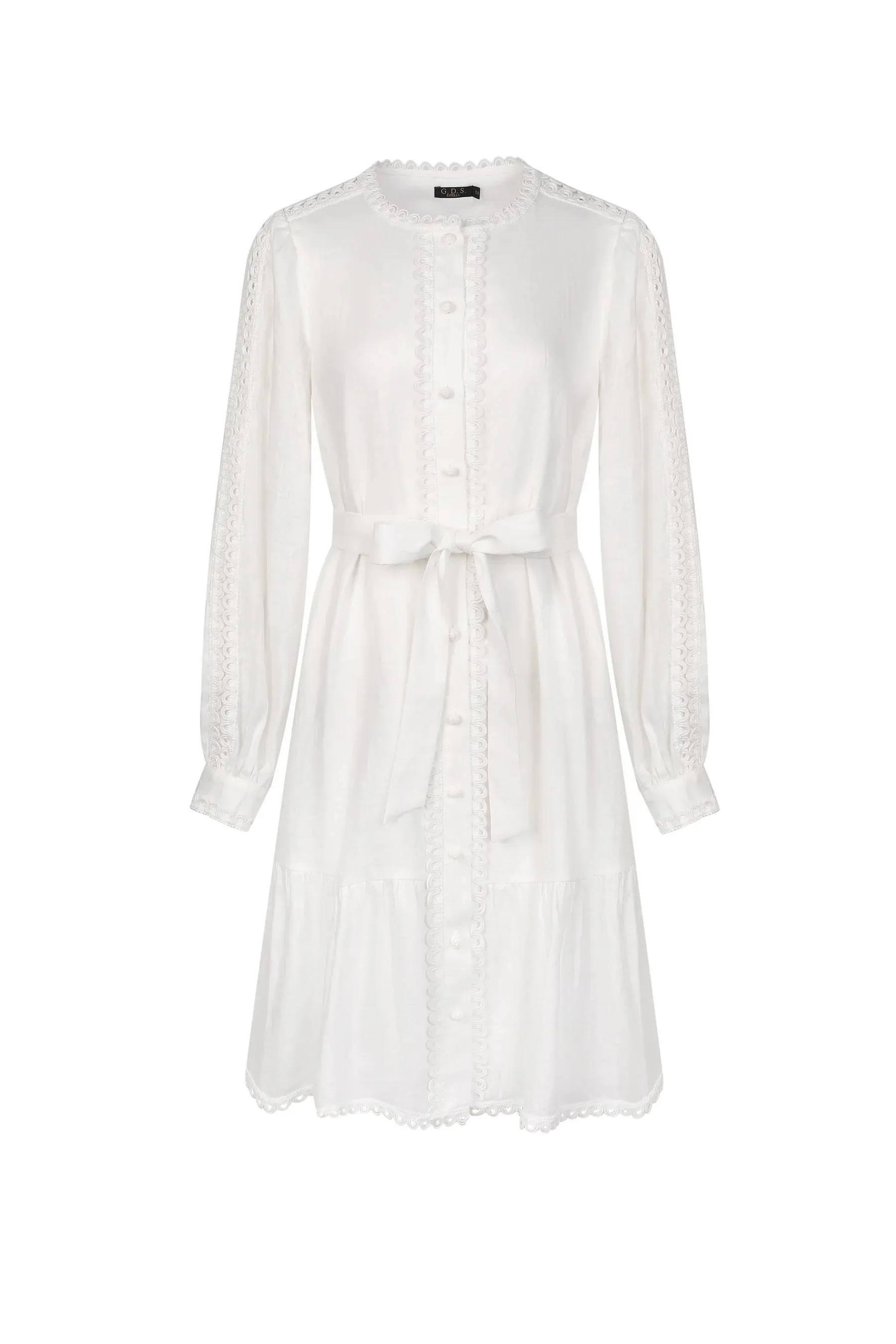GDS Angelica Linen Short Dress |  White