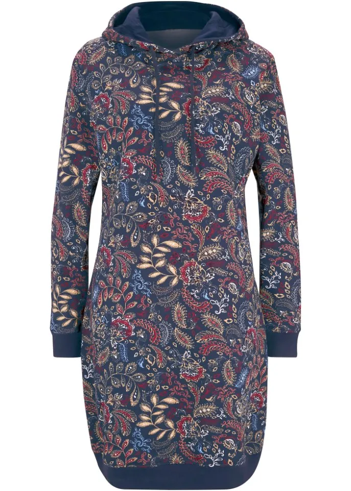John Baner Jeanswear Long Sleeve Printed Thick Dress, Blue