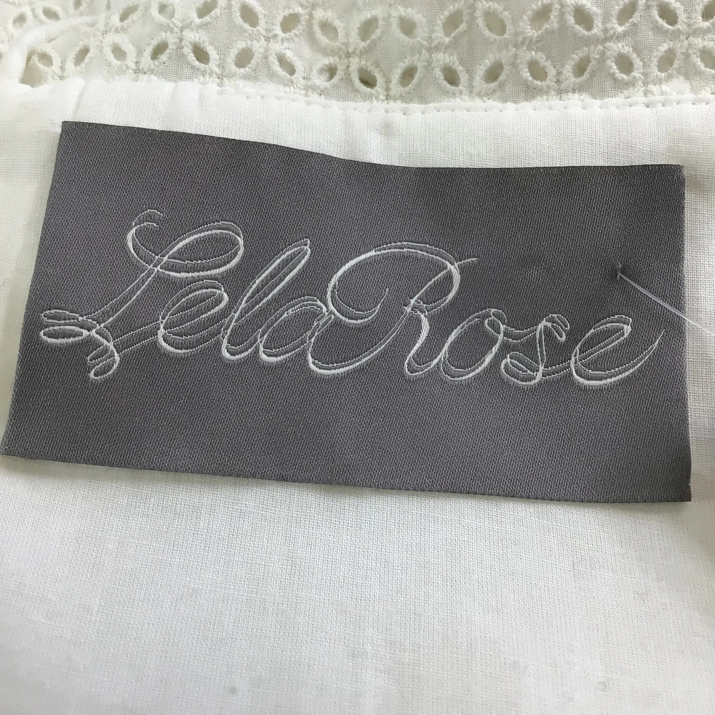 Lela Rose White Sleeveless Eyelet Lace Dress