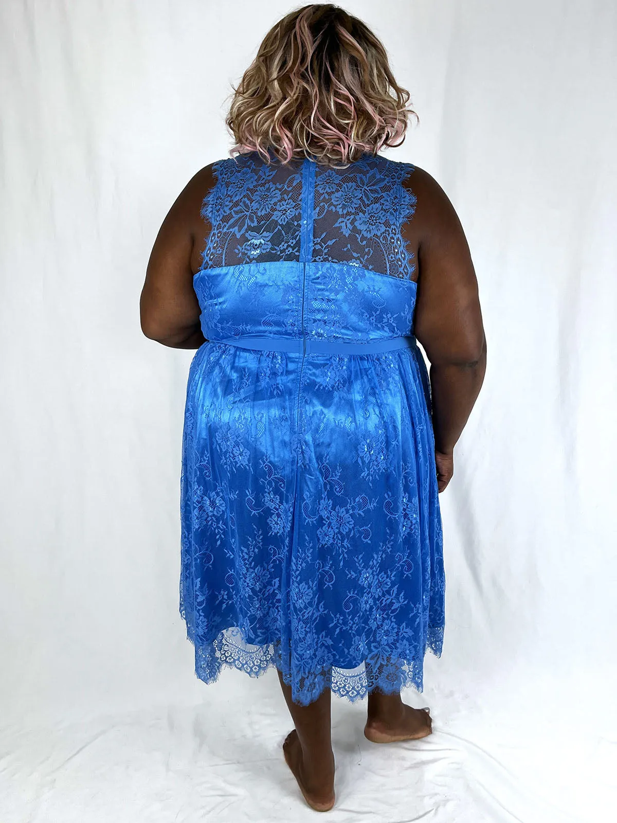 Liza Luxe Size 26W Light Blue Lace Dress