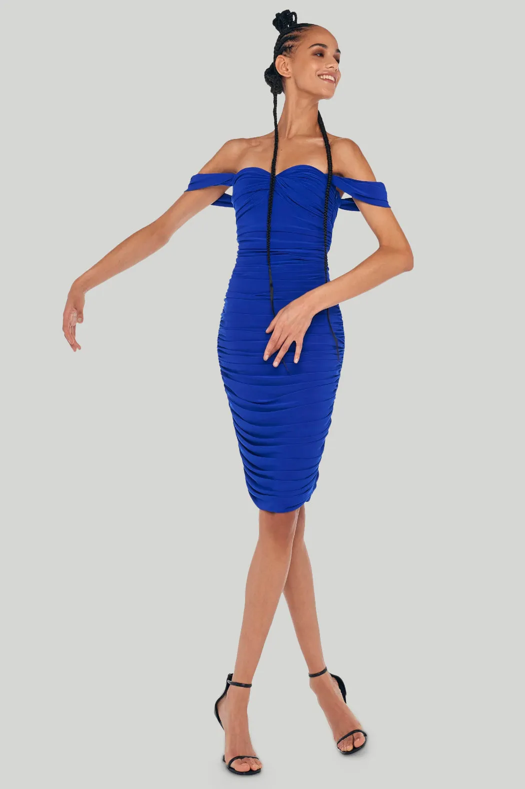 Norma Kamali - Walter Dress with Winglet Sleeves in Electric Blue