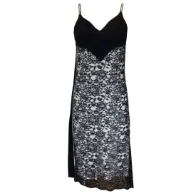 Paco Rabanne Black / White Sleeveless Lace Midi Dress
