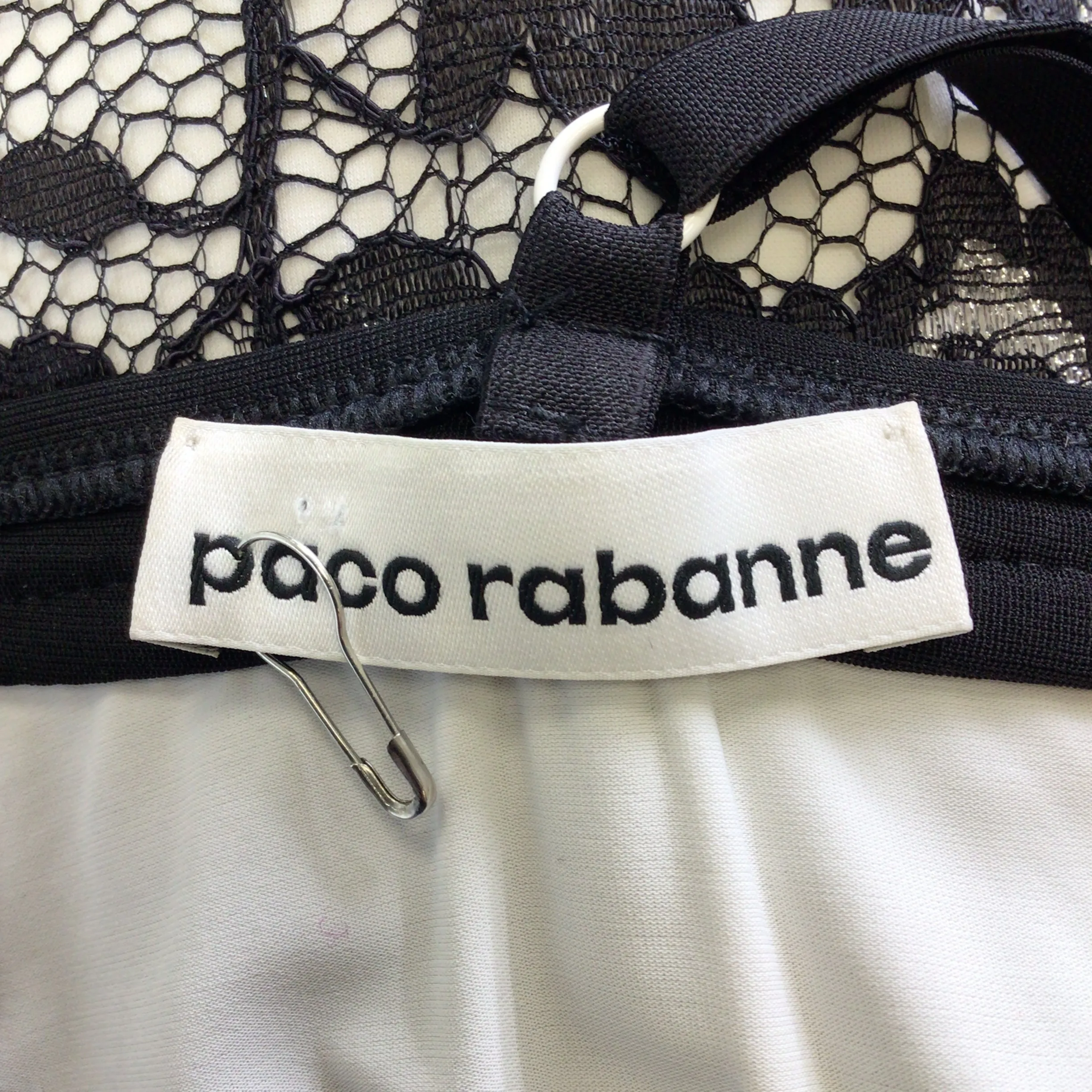 Paco Rabanne Black / White Sleeveless Lace Midi Dress