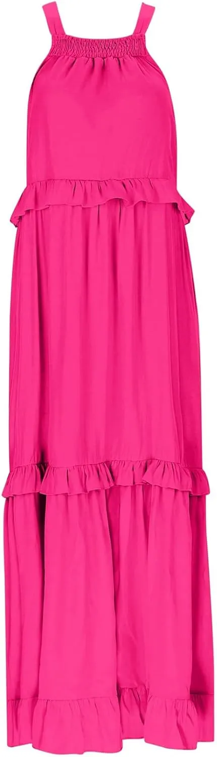 Plus Size Dresses for Curvy Women Casual Slip Tank Dresses Spaghetti Strap Flowy Maxi Long Plus Size Dresses