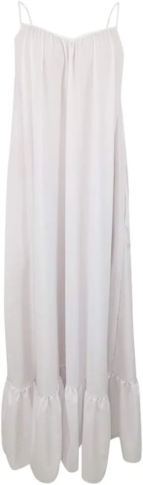 Women's Summer Floral Maxi Dress Sleeveless Smocked Ruffle Long Flowy Beach Vacation Boho Sundresses